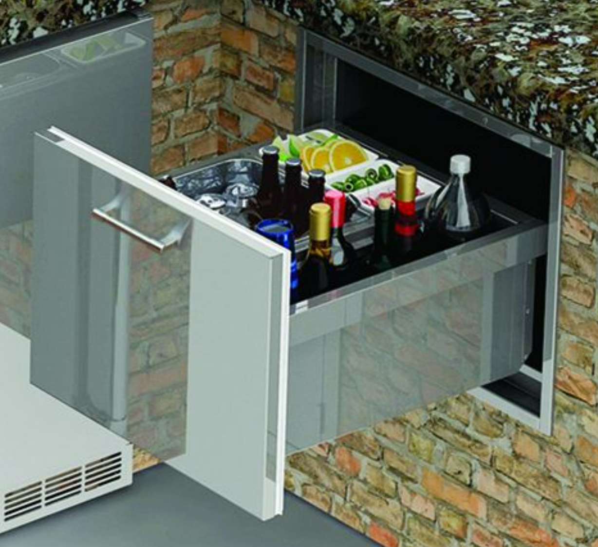 Alfresco: Insulated Undercounter Ice Drawer & Beverage Center