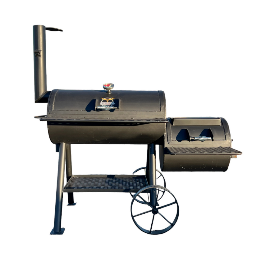 Texas Longhorn BBQ Pits: 32x16 Single Lid Smoker with Side Firebox