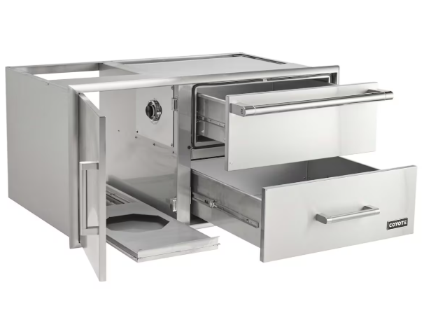 Coyote Grills: 42 Access Door With Storage & Warming Drawer Combo - Image 2