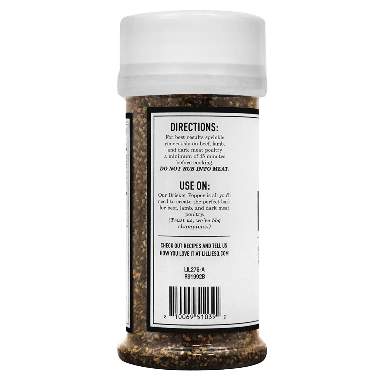Lillie'S Q - Brisket Pepper BBQ Rub. Cracked Pepper BBQ Rub. Traditional Texas-Style Brisket Barbeque Rub. Large Pepper Grind Size. Perfect Barbeque Seasoning for Brisket. Beef. & Lamb (3.6 Oz) - Image 3