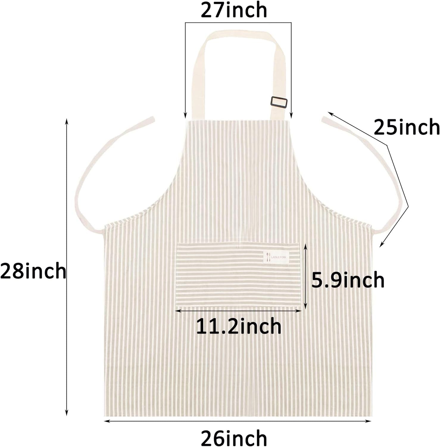 Aprons 2 Pack Adjustable Bib Aprons with 2 Pockets Cotton Linen Cooking Kitchen Chef Apron for Women and Men - Image 4