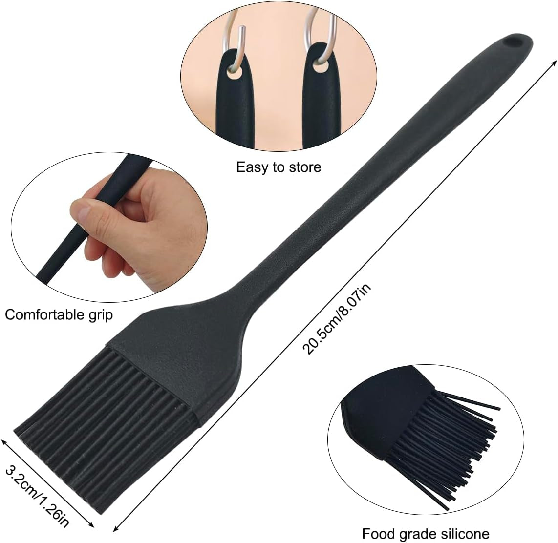 18 Inch BBQ Basting Mop Brush with 2 Extra Replacement Cotton Heads and Silicone Grill Brush. Wooden Long Handle Grill Basting Brush Mop for Roasting or Outdoor Grill BBQ Grilling Smoking Steak - Image 3