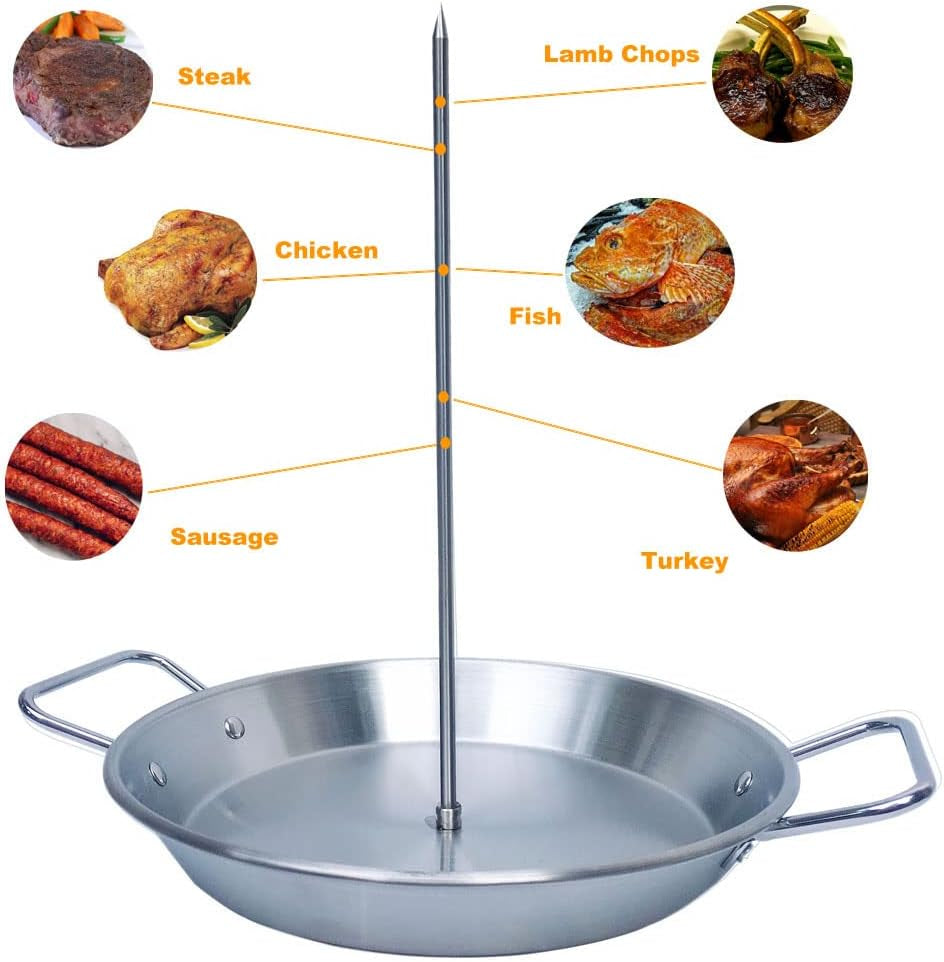 Barbecue Hack Vertical Skewers.Stainless Tacos Al Pastor Skewer Stand for Grill or Oven with 3 Spike.Removable Grilling Meat Spit for Grilling Al Pastor and Shawarma Brazilian Churrasco Chickens Kebab - Image 2