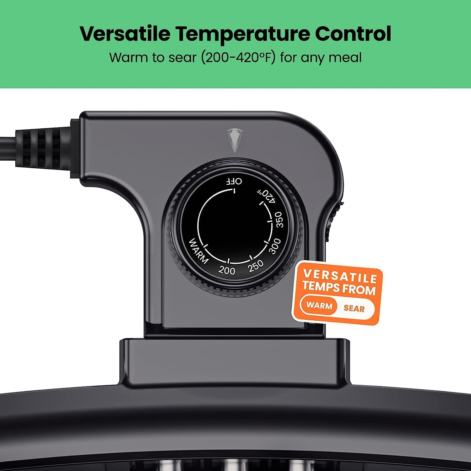 Chefman XL Electric Griddle with Removable Temperature Control. Immersible Flat Top Grill. Burger. Eggs. Pancake Griddle. Nonstick Extra Large Cooking Surface. Slide Out Drip Tray. 10 X 20 Inch - Image 4