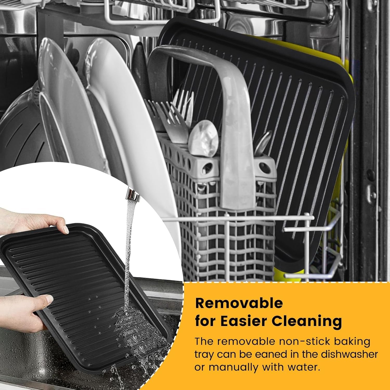 Electric Indoor Grill 1500W. YOHAWJAN 2 in 1 Smokeless Indoor Grills with Non-Stick Removable Grill & Griddle Plate. Temperature Control. Portable Korean BBQ Grill with 3 Raclette Cheese Pans - Image 6