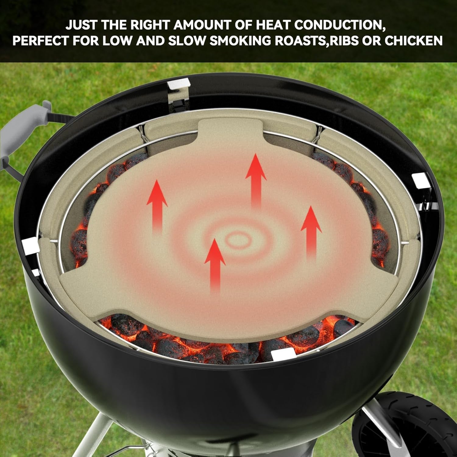 Charkettle Charcoal Firebox Kit. Ceramic Basket with Heat Deflector Compatible with Weber 22-Inch Kettle Charcoal Grills - Image 4