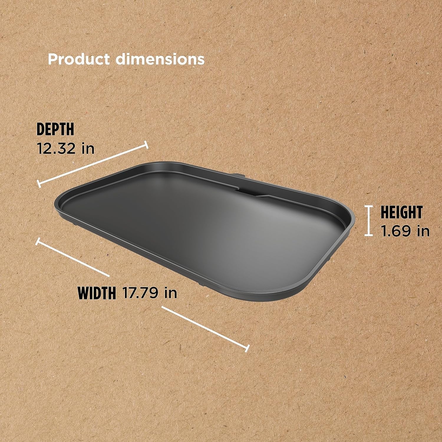 XSKGRIDLXL Woodfire Premium Griddle Plate. Compatible with OG800 and OG900 Series. Direct. Edge-To-Edge Heat. Ceramic. Nonstick. Precise Heat Control. 17.87'' X 12.35''. Black - Image 5