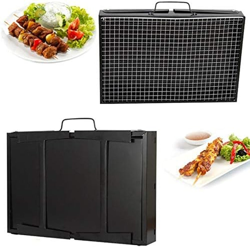 Yahpetes Portable Charcoal Grill 13.78 Folding BBQ Barbecue Folding Barbecue Rack Wire Meshes Portable Household Charcoal Grills for Outdoor Grilling - Image 9