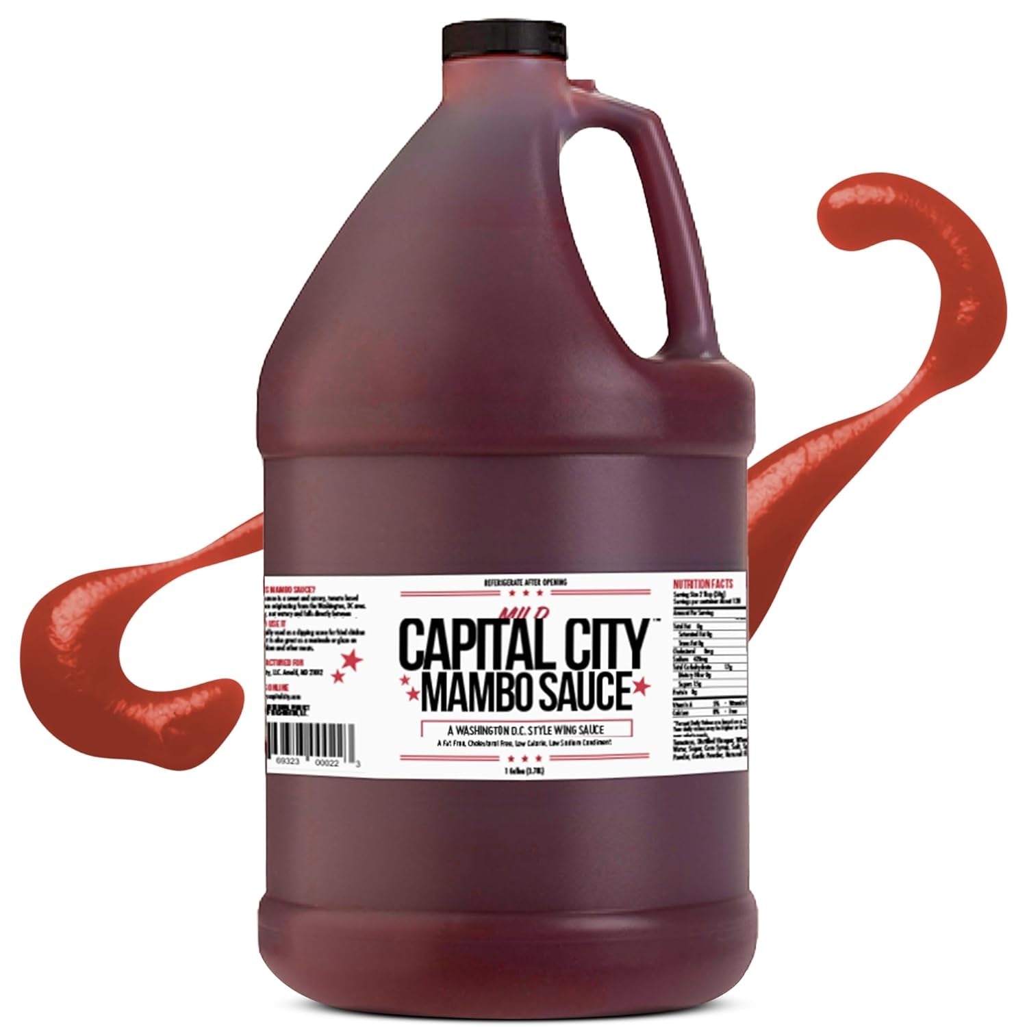 Capital City Mambo Sauce - Mild Recipe | Washington DC Wing Sauces | Perfect Condiment Topping for Wings. Chicken. Pork. Beef. Seafood. Burgers. Rice or Noodles | 128 Fl Oz (1 Gallon)