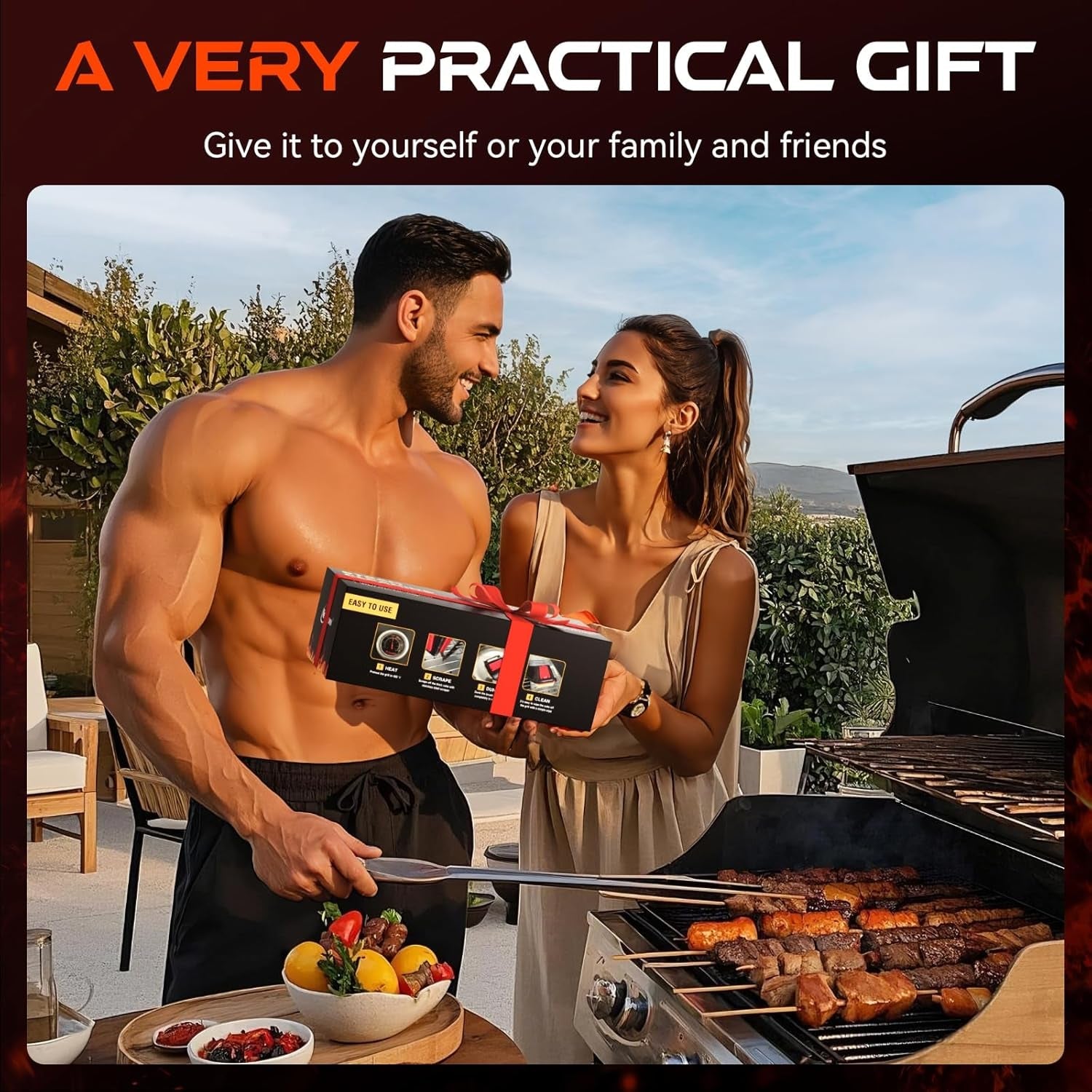 Grill Brush Bristle-Free Steam Cleaning. BBQ Brush Replaceable Heat-Resistant Kevlar Head with Grill Scraper Safe Barbecue Grill Cleaner - Image 7