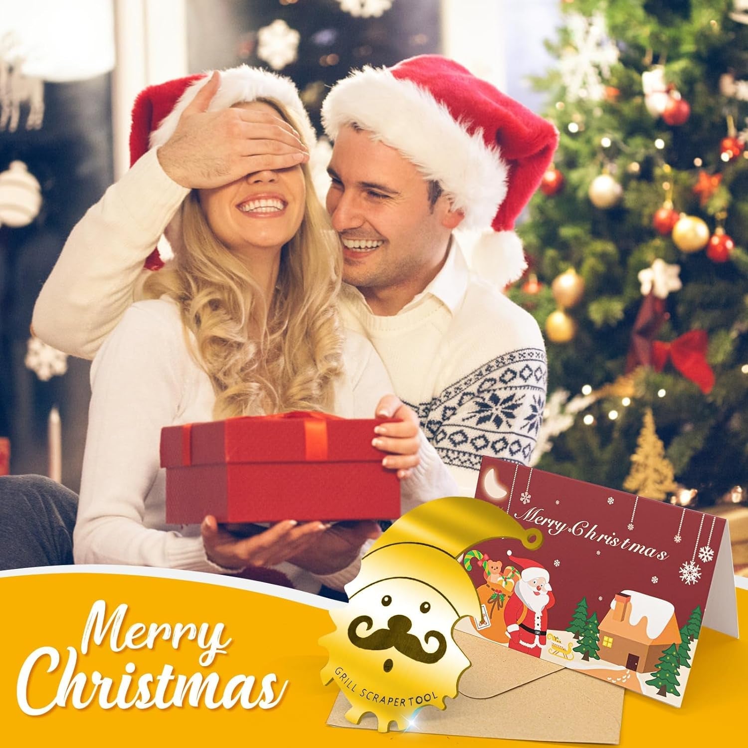 Xmas Gifts for Men Dad Boyfriend Husband Grill Brush and Scraper Bristle Free.Mens Stocking Stuffers.Bbq Accessories Grill Brush for Outdoor Grill.Kitchen Gadgets Cleaner(Gold) - Image 7