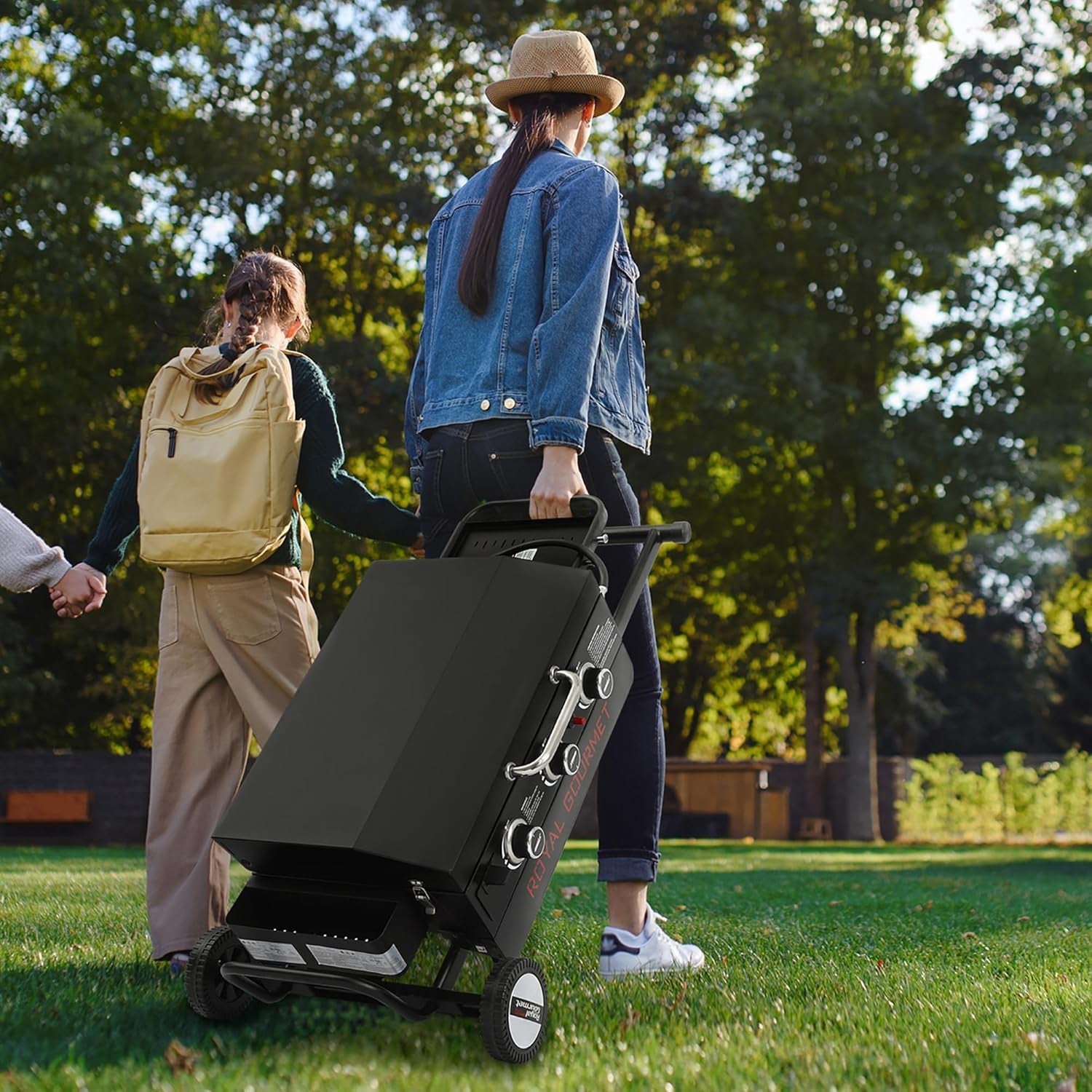 Royal Gourmet PD3001 3-Burner Propane Gas Griddle with Collapsible Stand. 23-Inch Portable Griddle with Side Table & 314 Sq. In. Cooking Area for Camping. Tailgating. Backyard & Patio. Black - Image 12