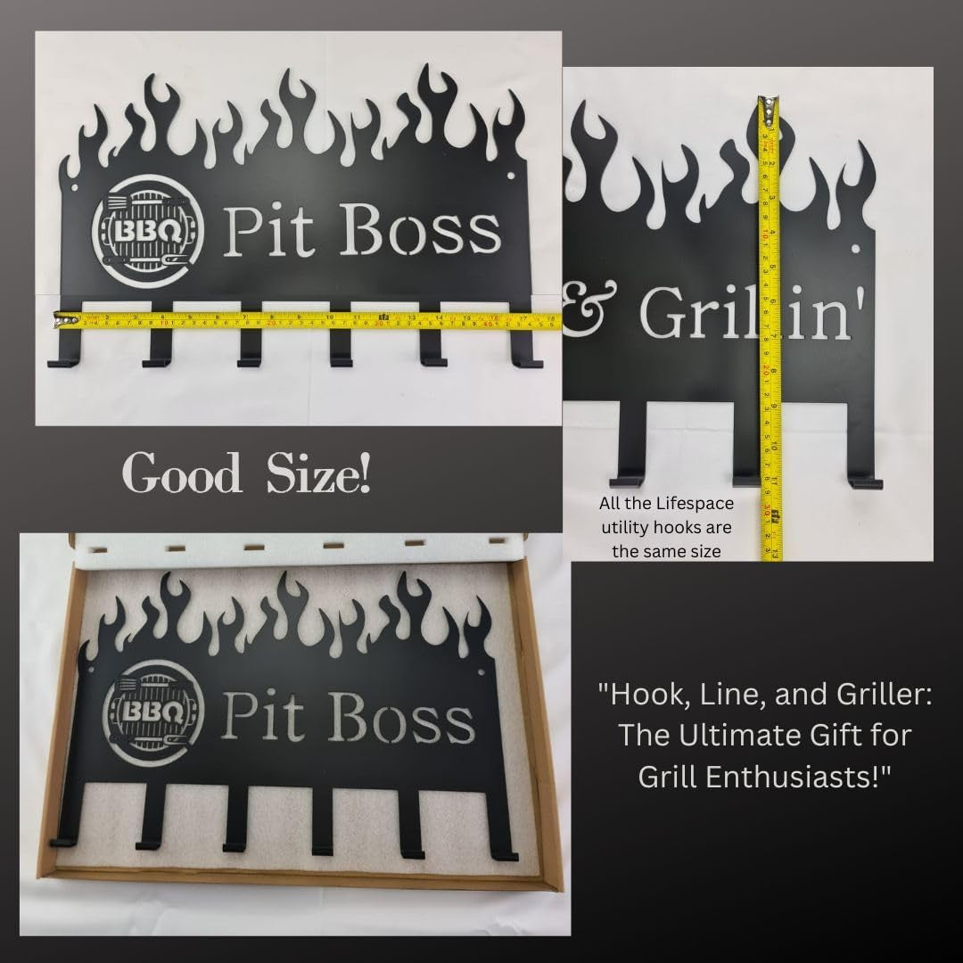 Lifespace 'BBQ Pit Boss' 6 Hook Grill Patio Utility Rack - Image 3