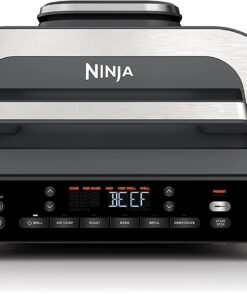 DG551 Foodi Smart XL 6-In-1 Indoor Grill with Air Fry. Roast. Bake. Broil. & Dehydrate. Foodi Smart Thermometer. 2Nd Generation. Black/Silver