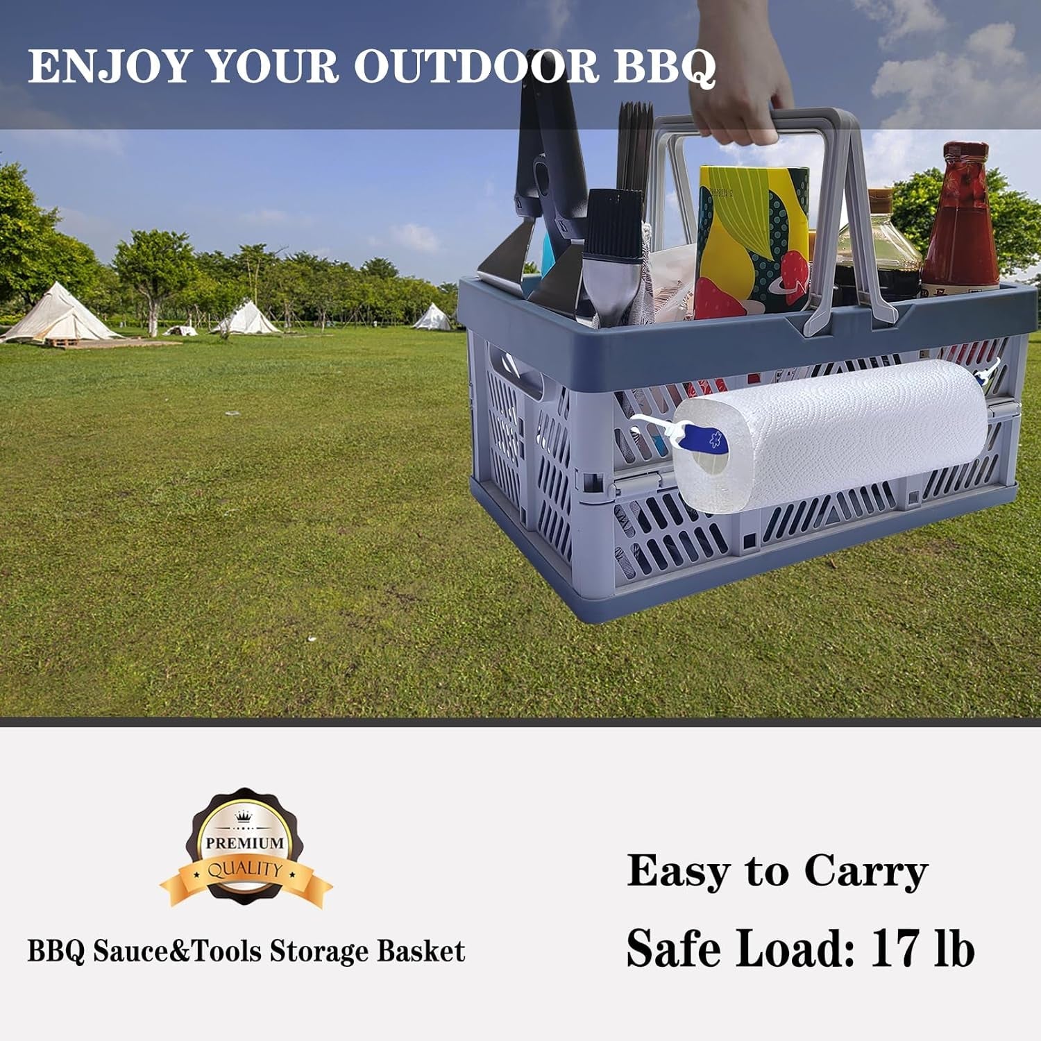 BBQ Sauce&Tools Storage Basket It More Convenient for You to Carry Barbecue Sauce Tools Outdoors. on the Beach. and on Barbecues. and It Is Easier to Store Barbecue Sauce Tools. - Image 3