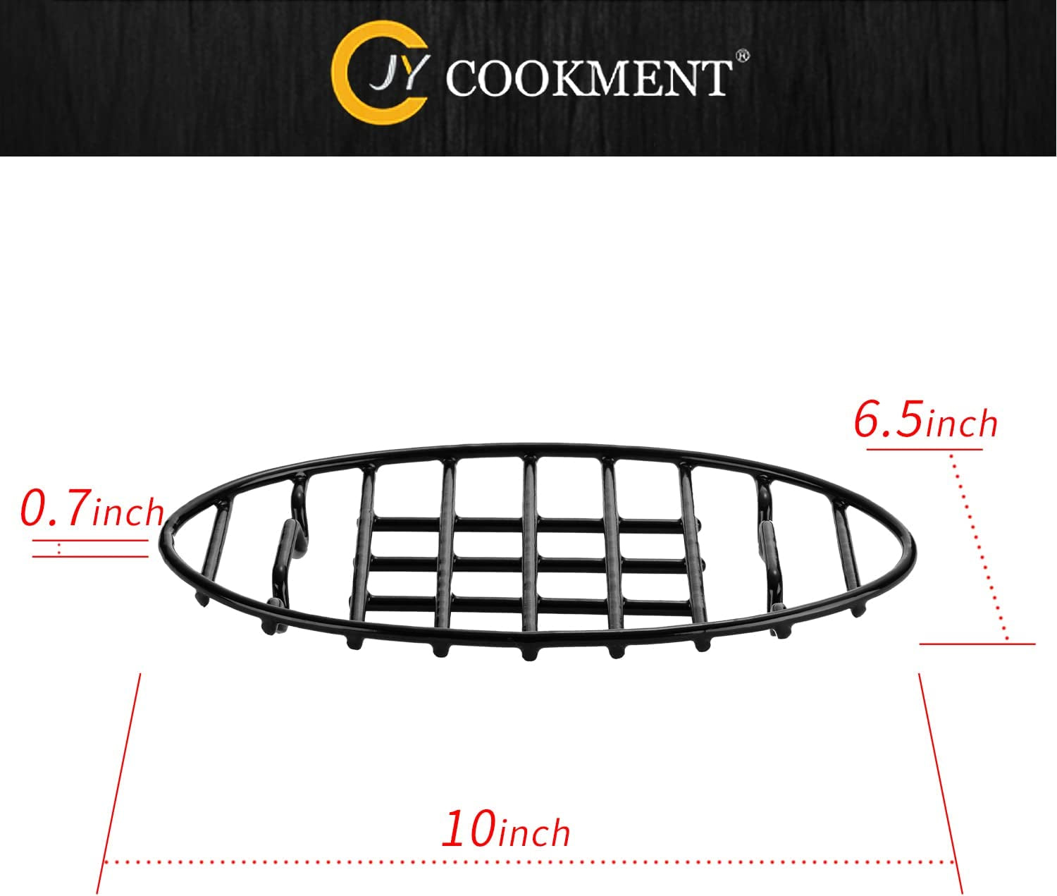 JY COOKMENT Roasting Rack with Integrated Feet. Cooling Drying Rack Kitchen Rack with Enameled Coating. PTFE Free. Great for Cooking. Roasting. Drying. Grilling. Dishwasher Safe (10Inch*6.5Inch) - Image 7
