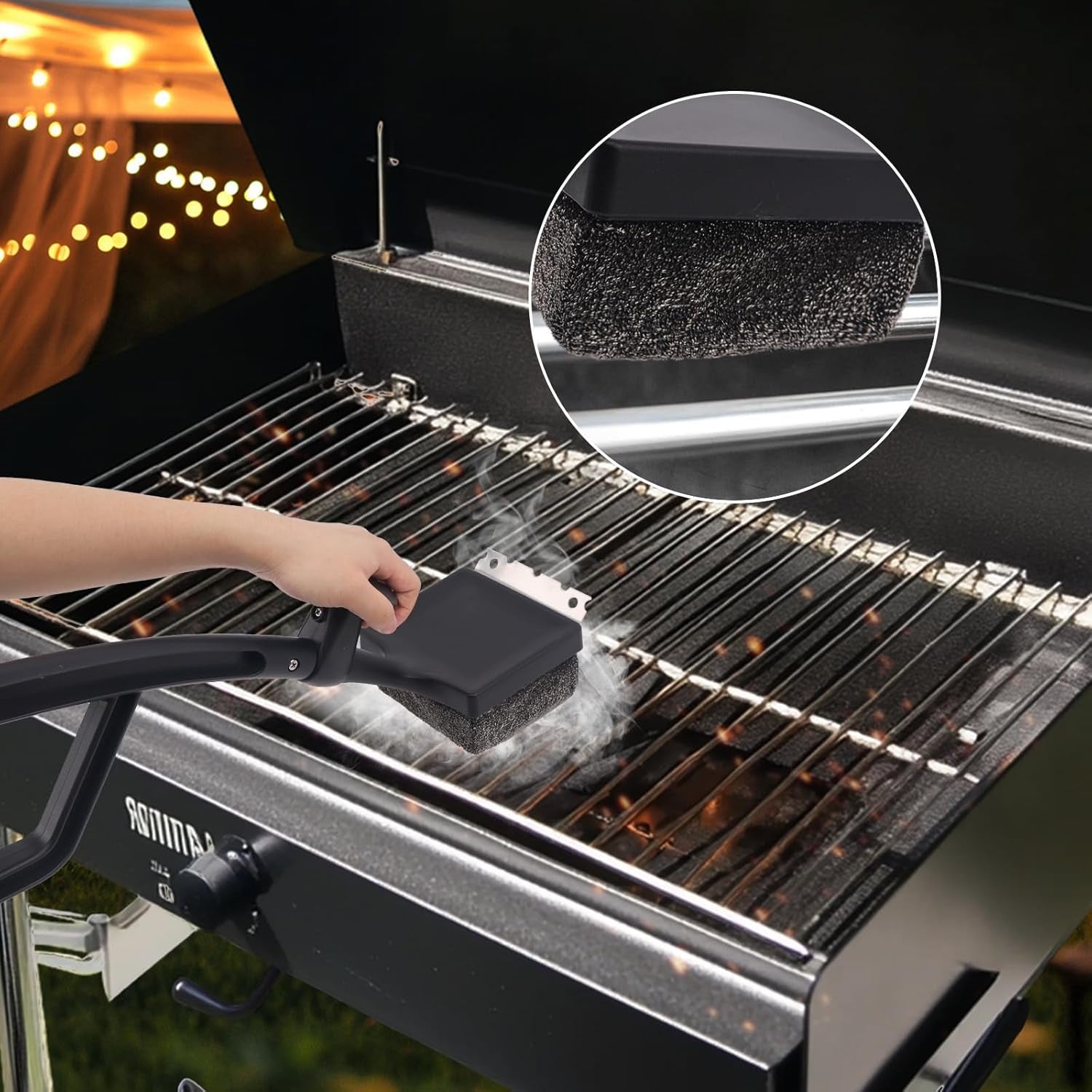 BBQ Grill Brush Bristle Free.4 in 1 Grill Brush for Outdoor Grill with Replaceable Cleaning Head.18.8 Extra Long Safe Steam Grill Cleaner Brush with Scraper.Bbq Accessories Gifts for Men - Image 4