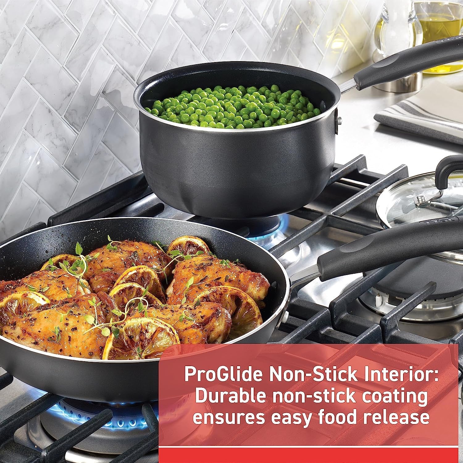 T-Fal Signature Nonstick Cookware Set 12 Piece. Oven Broiler Safe 350F. Pots and Pans. Kitchen Cooking Set W/Fry Pans. Saucepans. Saute Pan. Dutch Oven. Griddle. Kitchen. Home. Dishwasher Safe. Black - Image 3