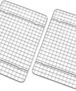 Checkered Chef Cooling Rack - Set of 2 Stainless Steel. Oven Safe Grid Wire Cookie Cooling Racks for Baking & Cooking - 8 X 11 ¾