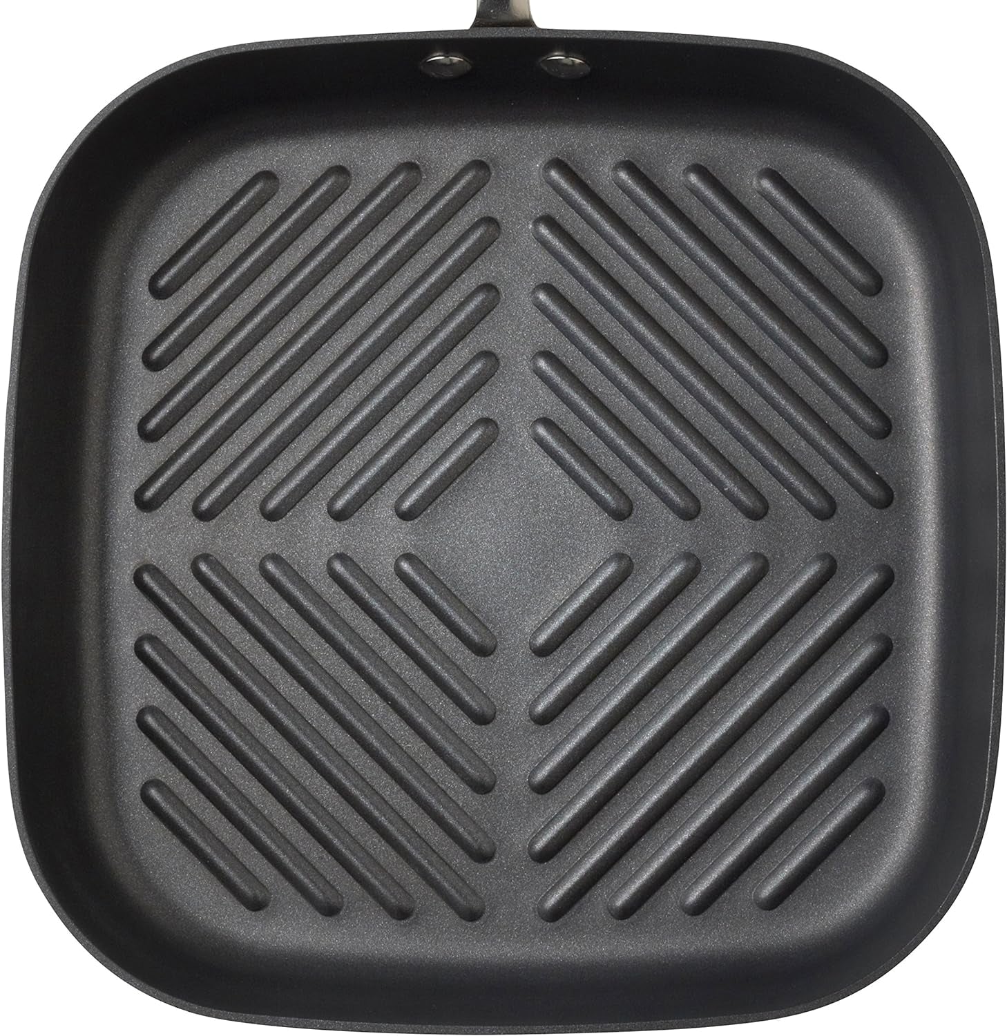 Brights Hard Anodized Nonstick Square Griddle. Grill Pan (11-Inch). Gray with Orange Handles - Image 3