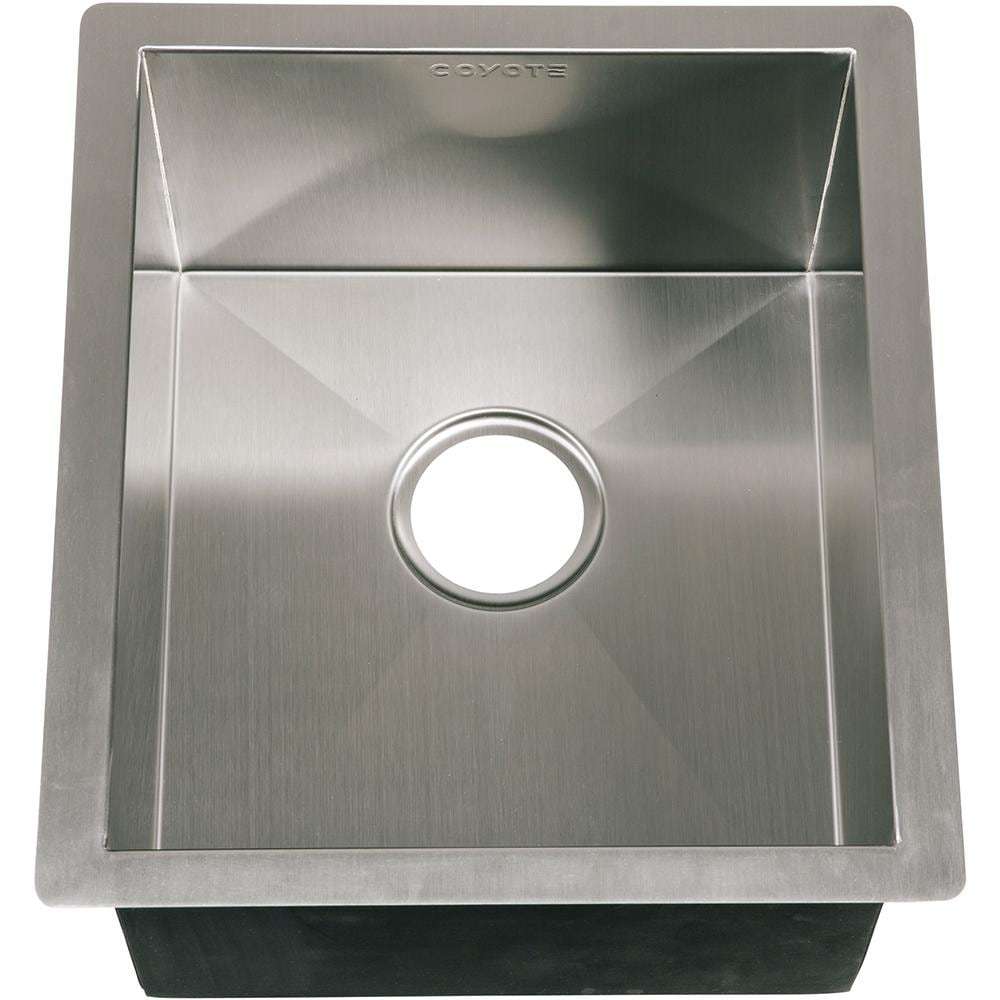 Coyote Grills: 16 X 18 Outdoor Rated Drop In Stainless Steel Sink With Drain Plug - Image 2
