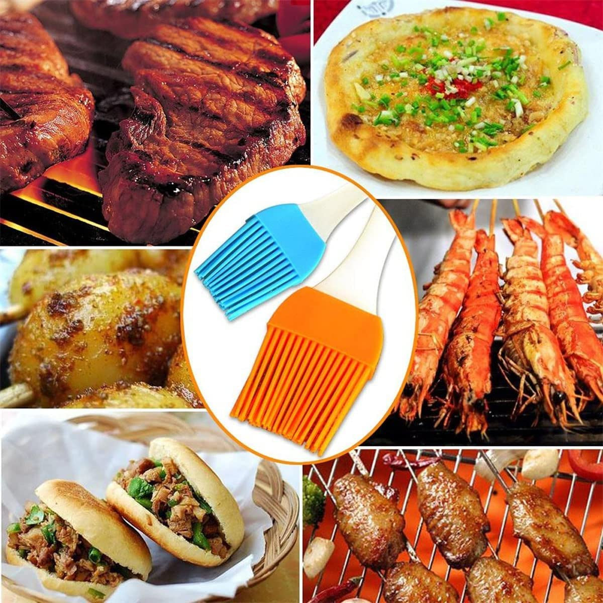 Basting Brush. Basting Brushes Grill Kitchen Silicone Pastry Cooking Brushs & BBQ Basting Brush. Varying Bright Color - Best Kitchen Gadget (Oil Brush 4 Pack) - Image 4