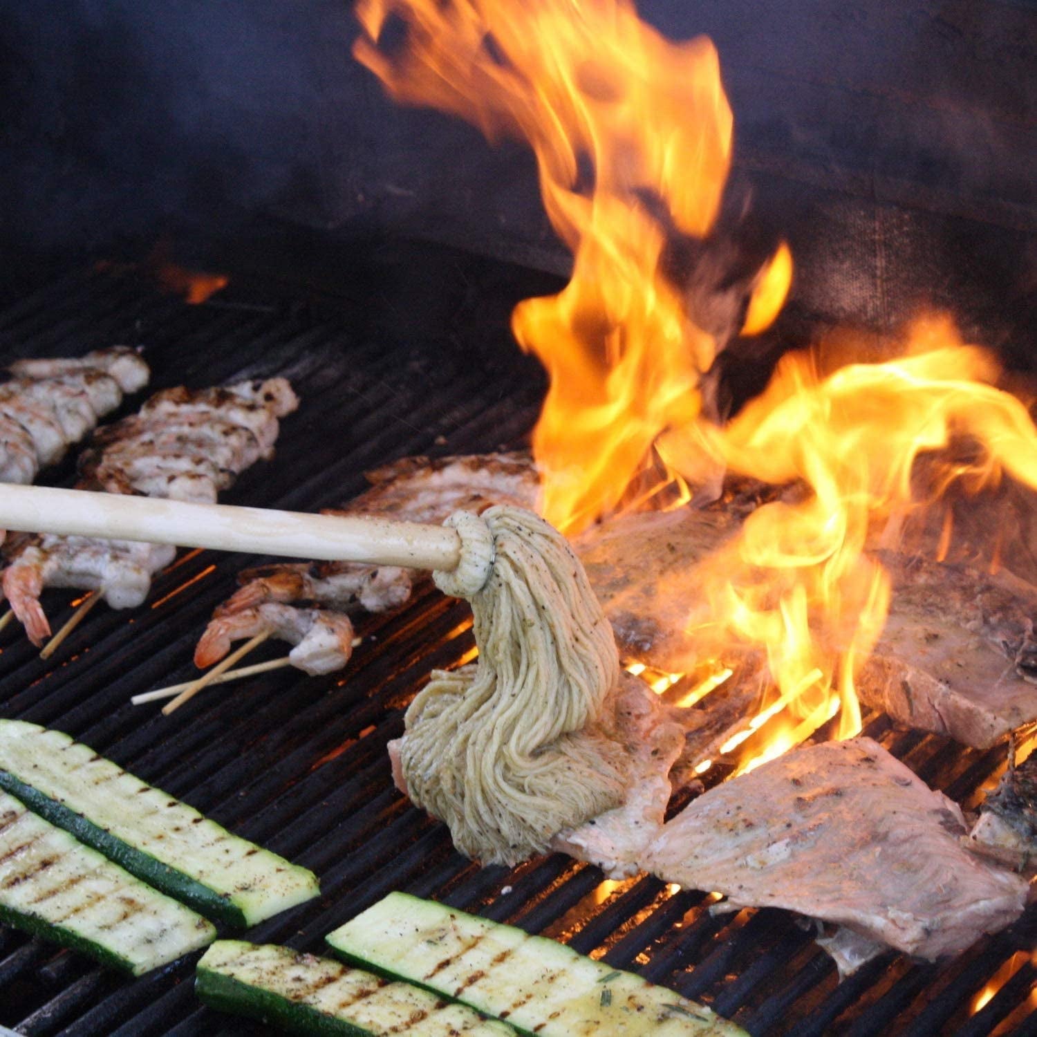 Better Grillin BBQ Bastin Mop Basting Barbecue Brush/Mop Easily Applies Marinades. Sauces. Washes Out. 16In Handle. 2Pk - Image 3