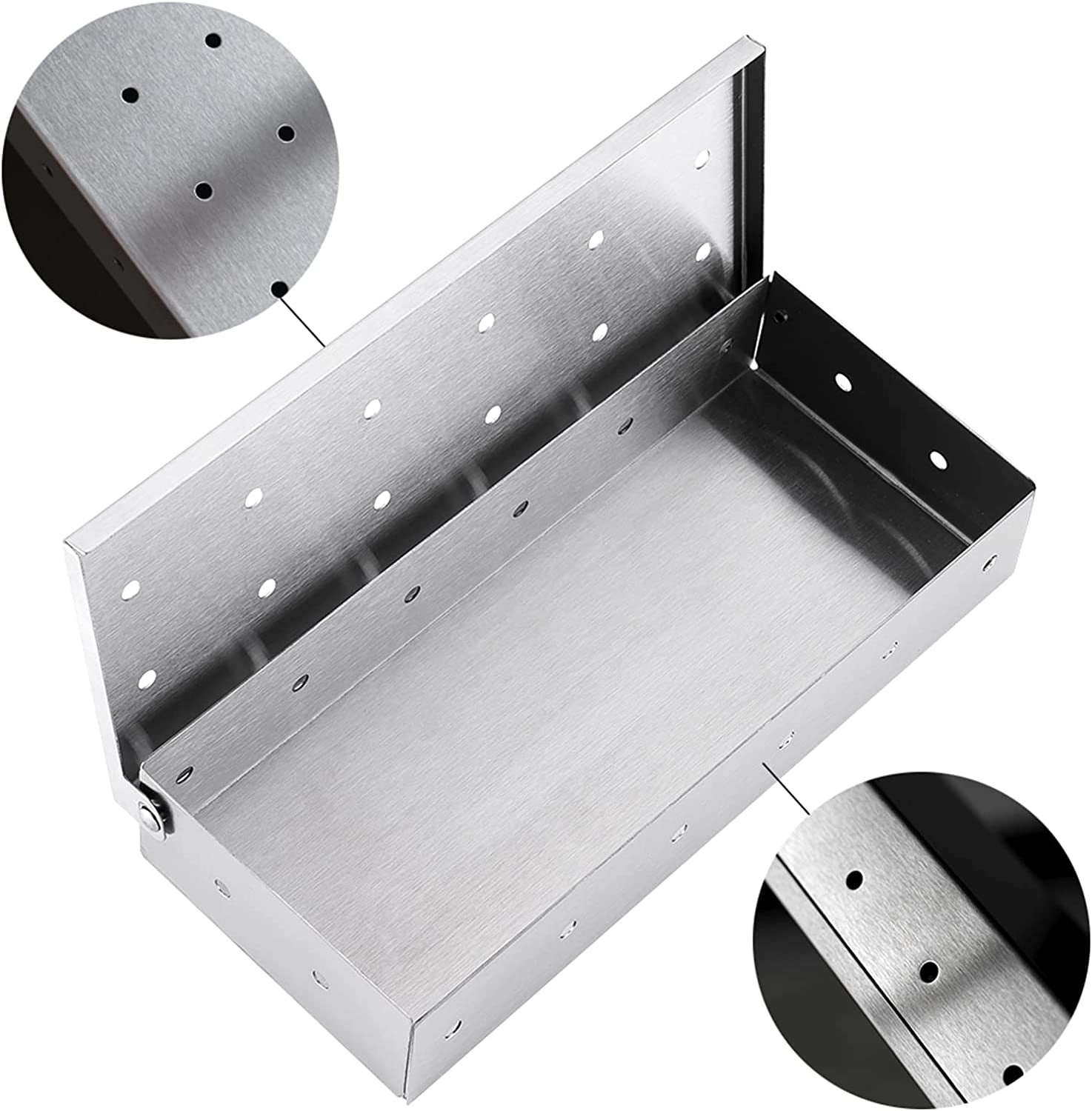 UIRIO Smoker Box for Gas Grilling - Wood Chip Smoker Box for Charcoal Grill - Enhance Grilling Flavors for BBQ Enthusiasts - Image 4