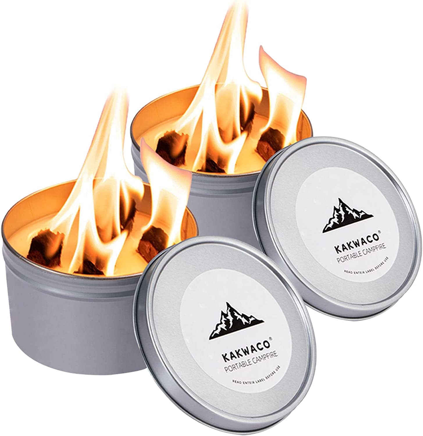2 Pack Portable Campfire. Portable Fire Pit for Camping. 3-5 Hours of Burn Time Campfire in a Can for Picnics. Cooking and Party