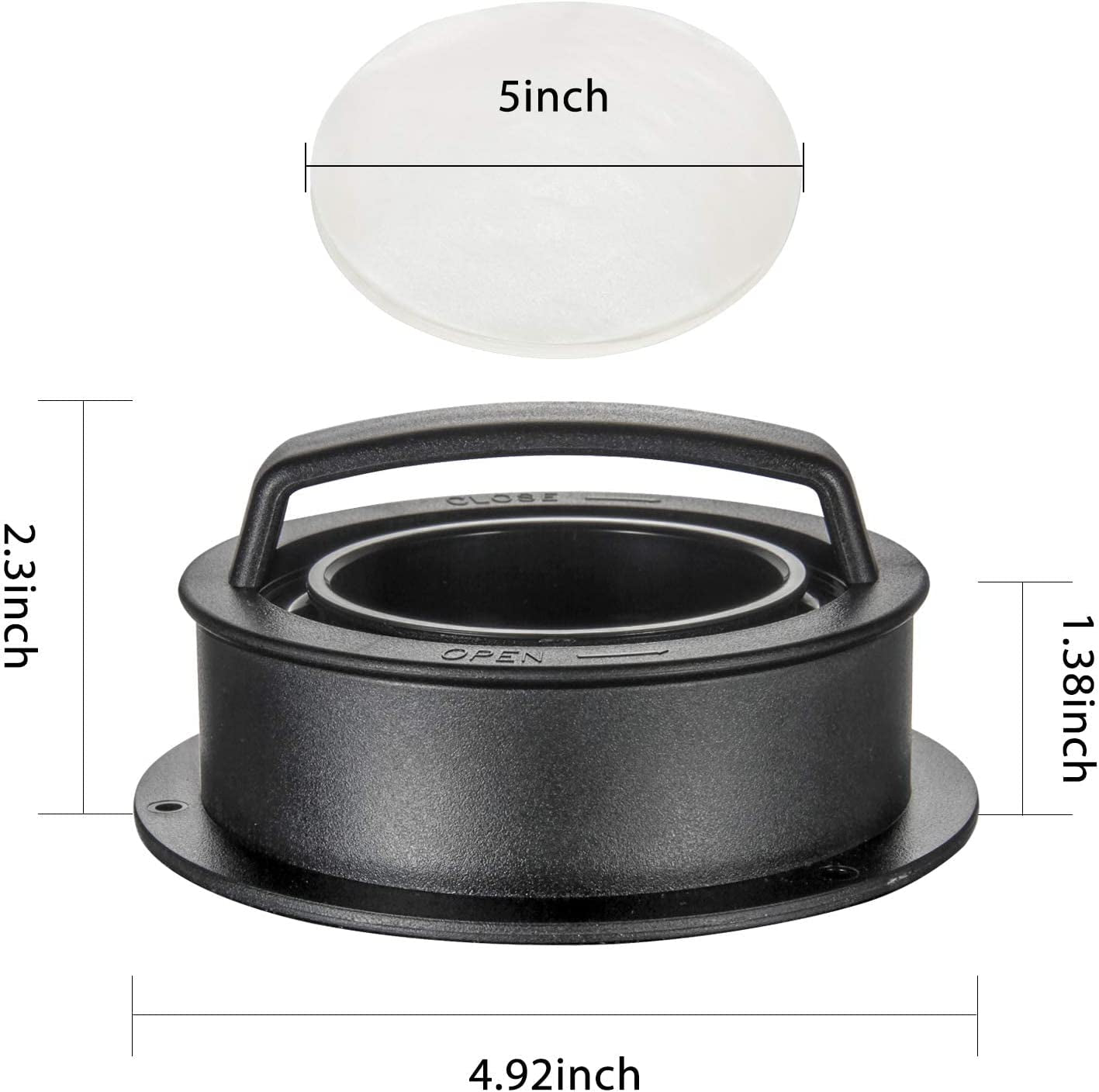 TAOUNOA Hamburger Press Patty Maker. 3 in 1 Non-Stick Burger Press with 100 Pcs Wax Paper for Making Delicious Burgers. Perfect Shaped Patties for Grilling and Cooking - Image 2