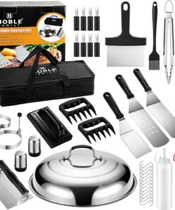 38PC Flat Top Grill Griddle Accessories Set - Must Have for Your Outdoor Griddle with Professional Griddle Spatula. Cleaning Kit. Grill Basting Cover - Ideal Griddle Gift for Men Women