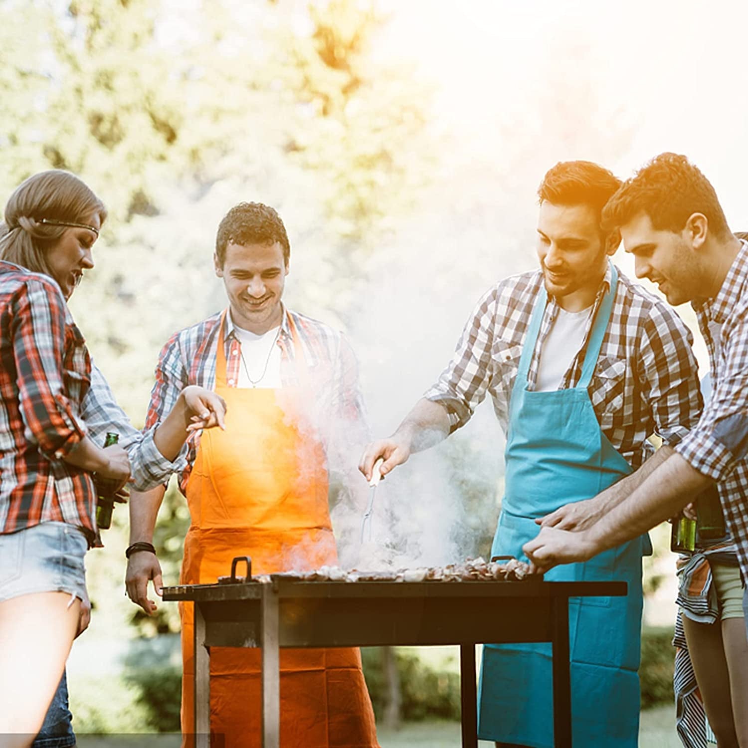 Dicunoy 9 PCS Stainless Steel Barbecue Skewers. 17 Kabob Skewers for Grilling.Reusable Metal Flat Shish BBQ Sticks with Kabob Rack Stand for Meat. Shrimp. Chicken. Vegetable Grill - Image 4