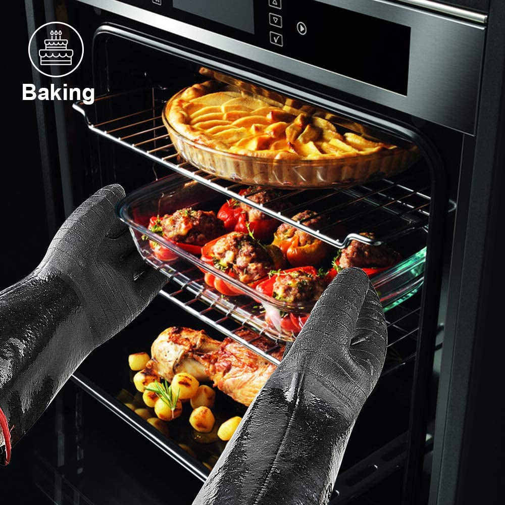 932°F Extreme Heat Resistant Gloves for Grill Bbq. Waterproof Long Sleeve Pit Grill Gloves for Fryer. Baking. Oven.Smoker.Fireproof. Oil Resistant Neoprene Coating(14-Inch ) - Image 5