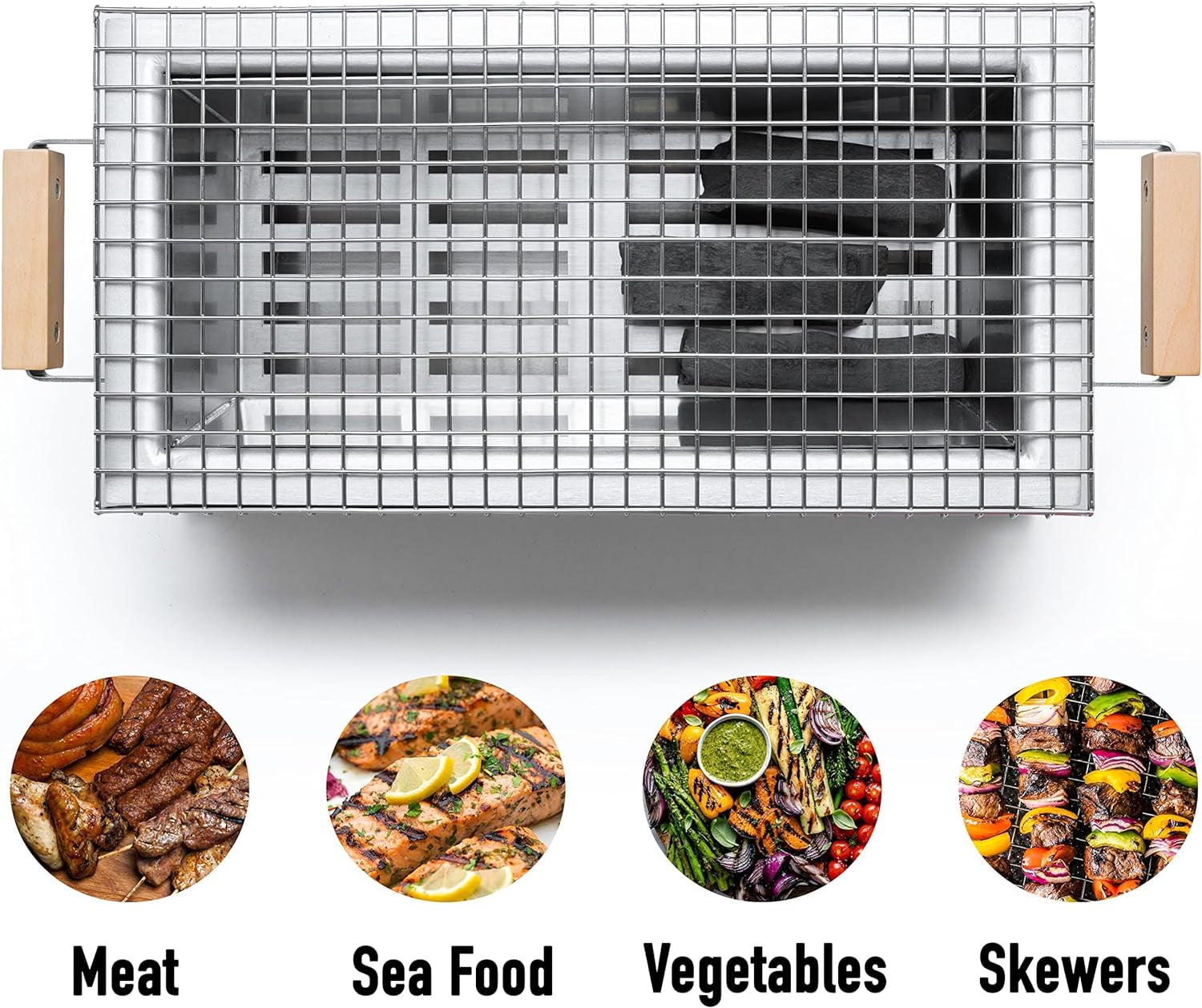 MG-168 Yakitori Tabletop Charcoal Griller-Mini Japanese Style Hibachi - Image 4