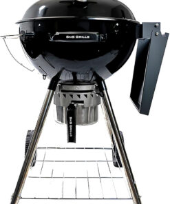 Sns Grills Original Kettle Charcoal Grill with Patented Slow 'N Sear Deluxe Insert and Easyspin Grate for Two-Zone Cooking. Low 'N Slow Smoking and Bbqing - Black 22-Inch