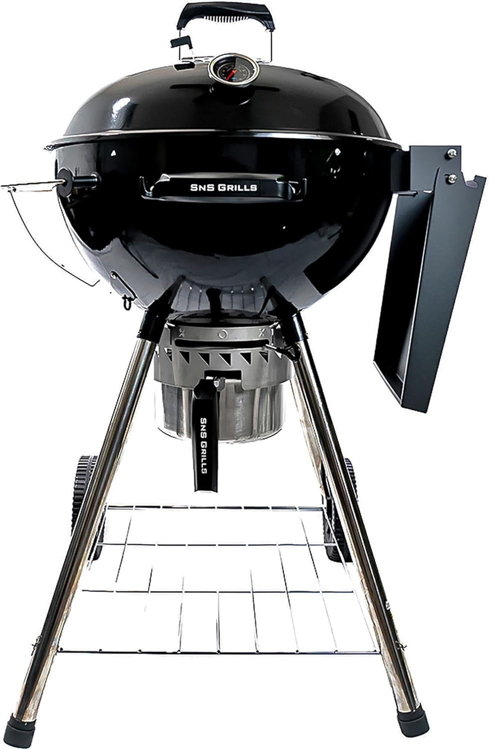 Sns Grills Original Kettle Charcoal Grill with Patented Slow 'N Sear Deluxe Insert and Easyspin Grate for Two-Zone Cooking. Low 'N Slow Smoking and Bbqing - Black 22-Inch - Image 9