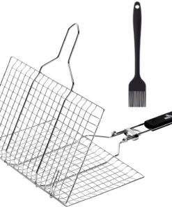 UNCO- Grill Basket. Stainless Steel. Fish Grill Baskets for Outdoor Grill. Vegetable Grill Basket. BBQ Grill Basket. BBQ Basket. Grilling Basket. Fish Basket for Grilling. Grill Accessories.