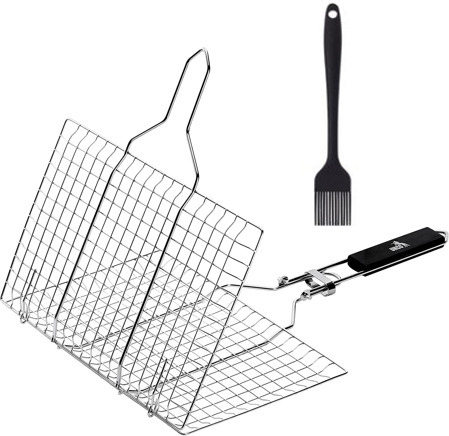 UNCO- Grill Basket. Stainless Steel. Fish Grill Baskets for Outdoor Grill. Vegetable Grill Basket. BBQ Grill Basket. BBQ Basket. Grilling Basket. Fish Basket for Grilling. Grill Accessories.