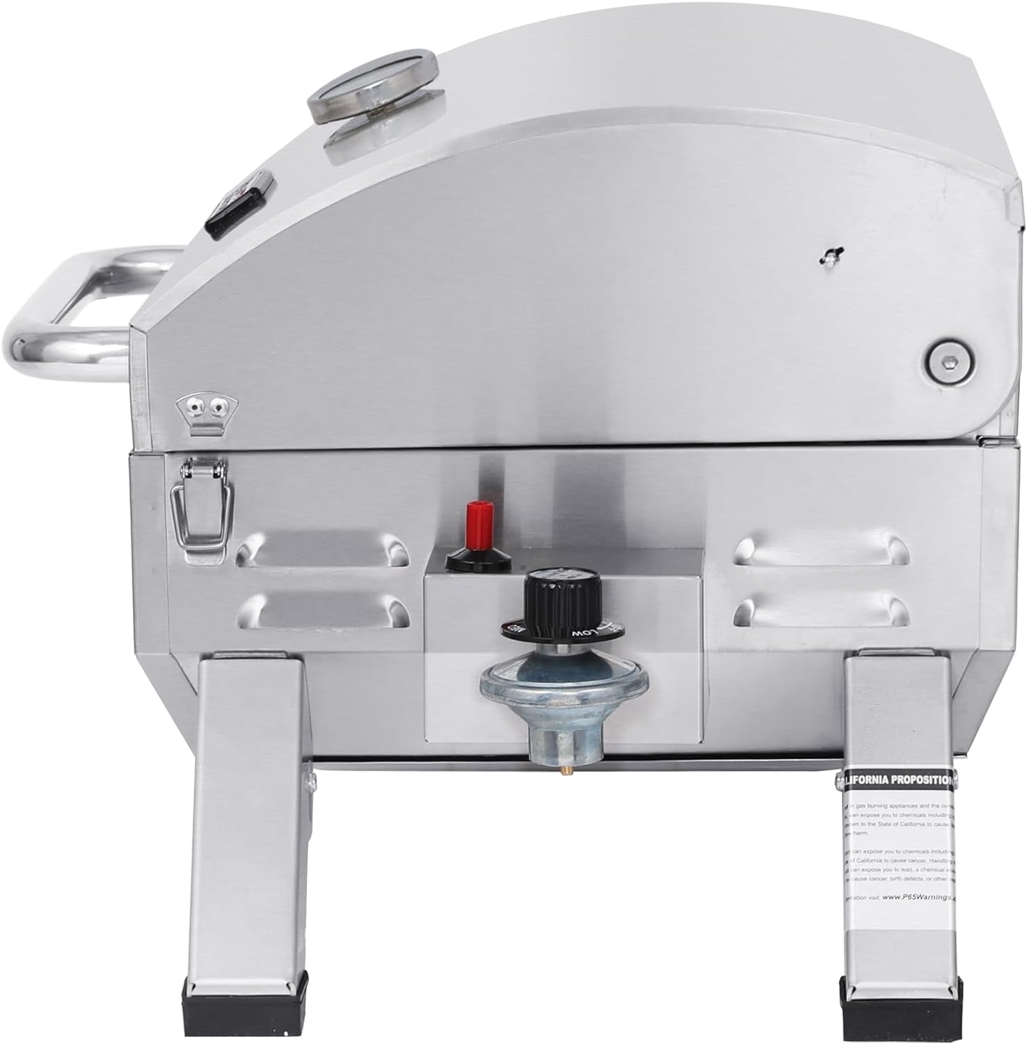 GT1001 Stainless Steel Portable Grill. 10000 BTU BBQ Tabletop Gas Grill with Folding Legs and Lockable Lid. Outdoor Camping. Deck and Tailgating. Silver - Image 3