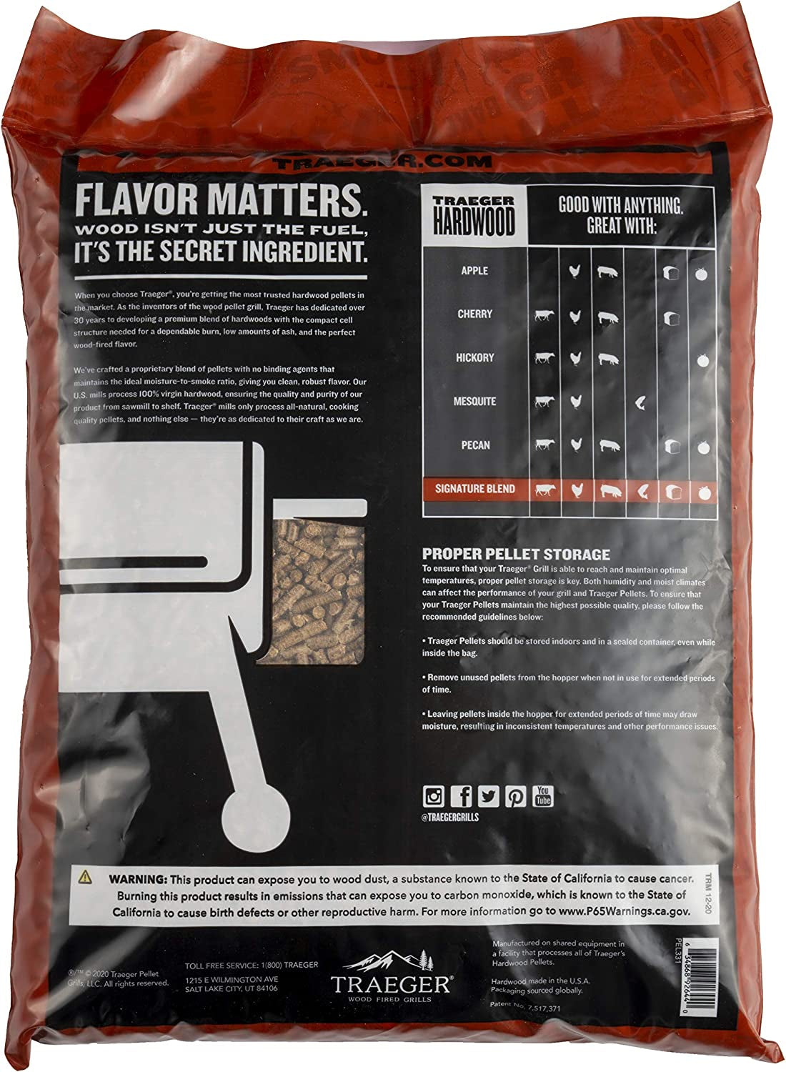 Traeger Grills Signature Blend 100% All-Natural Wood Pellets for Smokers and Pellet Grills. BBQ. Bake. Roast. and Grill. 20 Lb. Bag - Image 2