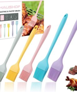 HAUSHOF Silicone Basting Pastry Brush. Heat Resistant Pastry Brush Set. One-Piece Design. Perfect for Baking. Grilling. Spreading Oil. Butter. BBQ Sauce. or Marinade. Dishwasher Safe