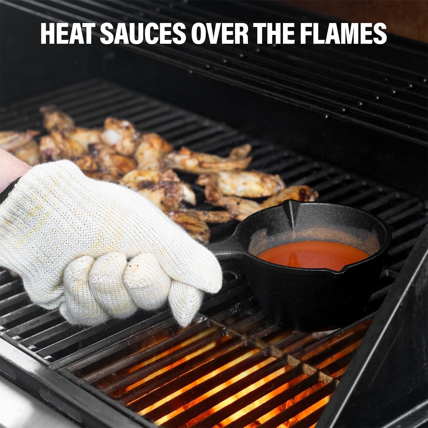 Small Cast Iron Basting Pot (15 oz) with Silicone BBQ Brush – Saucepan for Grilling. Smoking & Butter Melting - Image 4