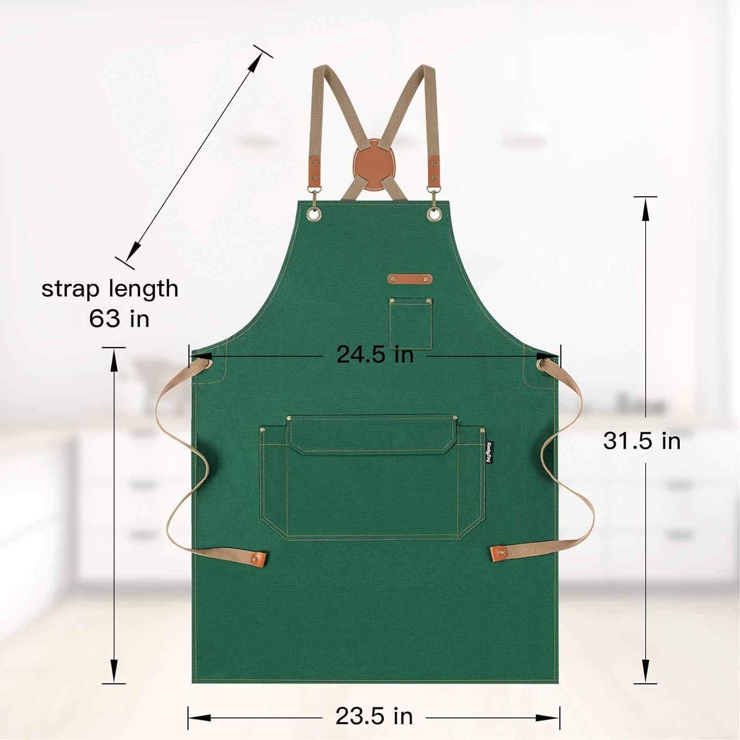 Chef Apron with Cross Back Straps for Men Women. Cotton Canvas Apron for Artists Painting. Kitchen Cooking - Image 7