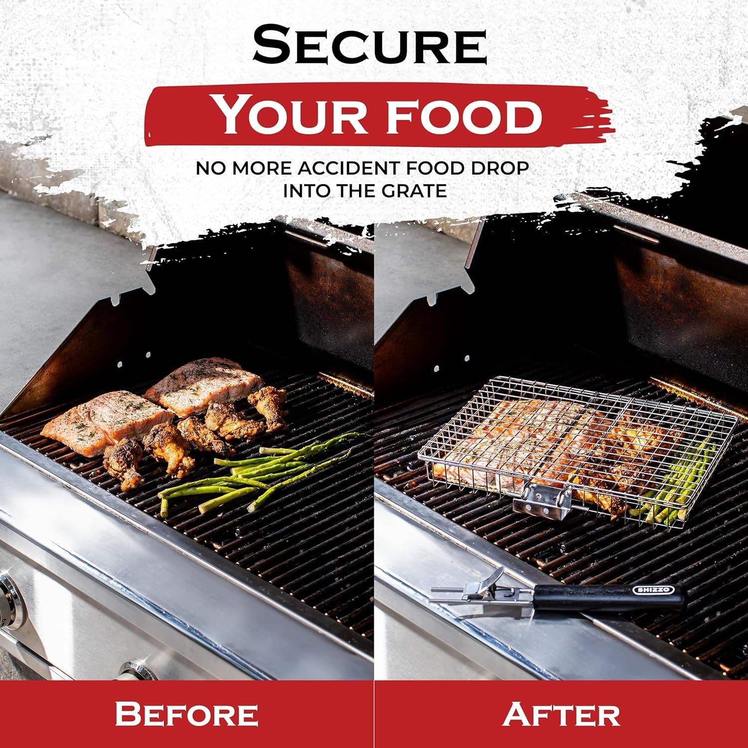 Grill Basket. Barbecue BBQ Grilling Basket . Stainless Steel Large Folding Grilling Baskets with Handle. Portable Outdoor Camping BBQ Rack for Fish. Shrimp. Vegetables. Barbeque Griller Cooking Accessories - Image 3