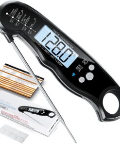 Instant Read Meat Thermometer for Grill and Cooking. Fast & Precise Digital Food Thermometer with Backlight. Magnet. Calibration. and Foldable Probe for Kitchen. Outdoor Grilling and BBQ!…