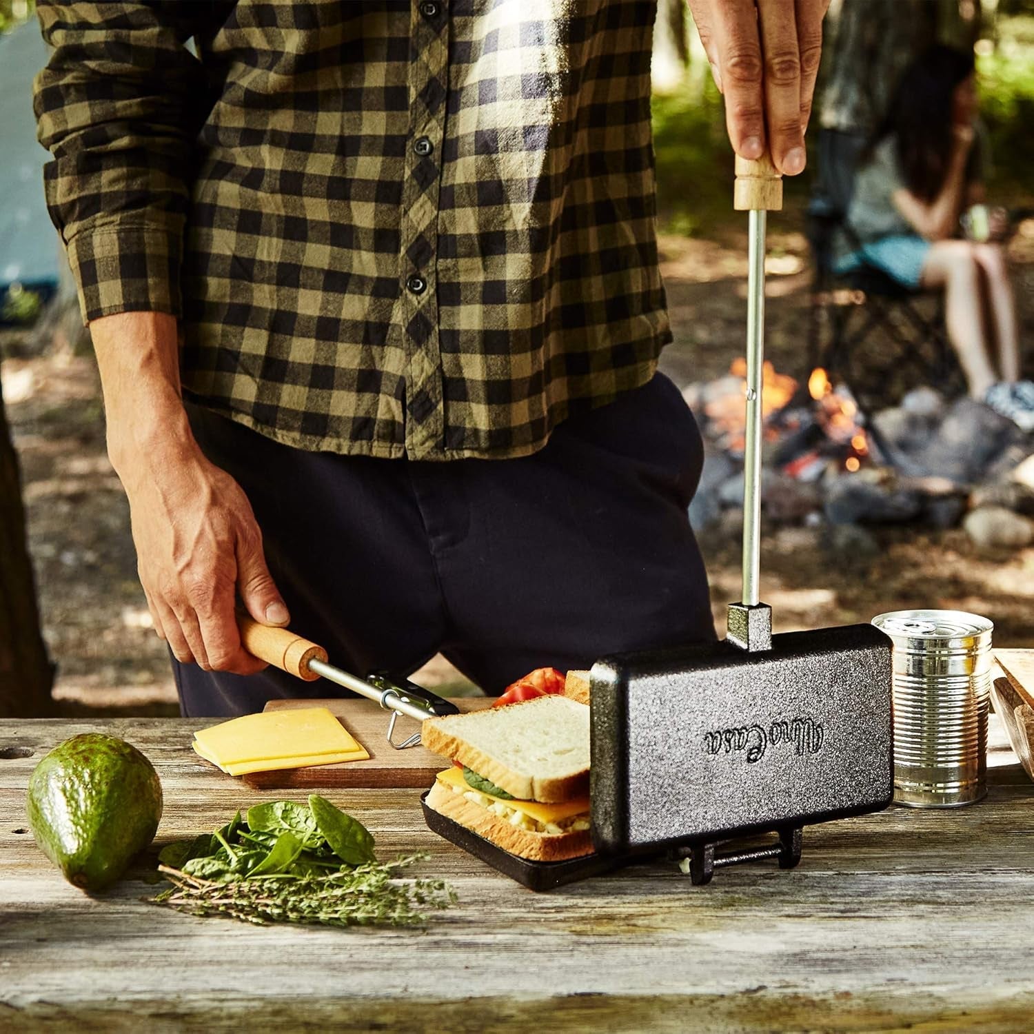 Uno Casa - XL Pie Irons Cast Iron Sandwich Maker - Mountain Japanese Sandwich Maker with Recipe Book - Durable Campfire Cooking Equipment for Toasted Pies. and More - Image 6