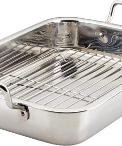Farberware Classic Traditions Stainless Steel Roaster/Roasting Pan with Rack. 17 Inch X 12.25 Inch