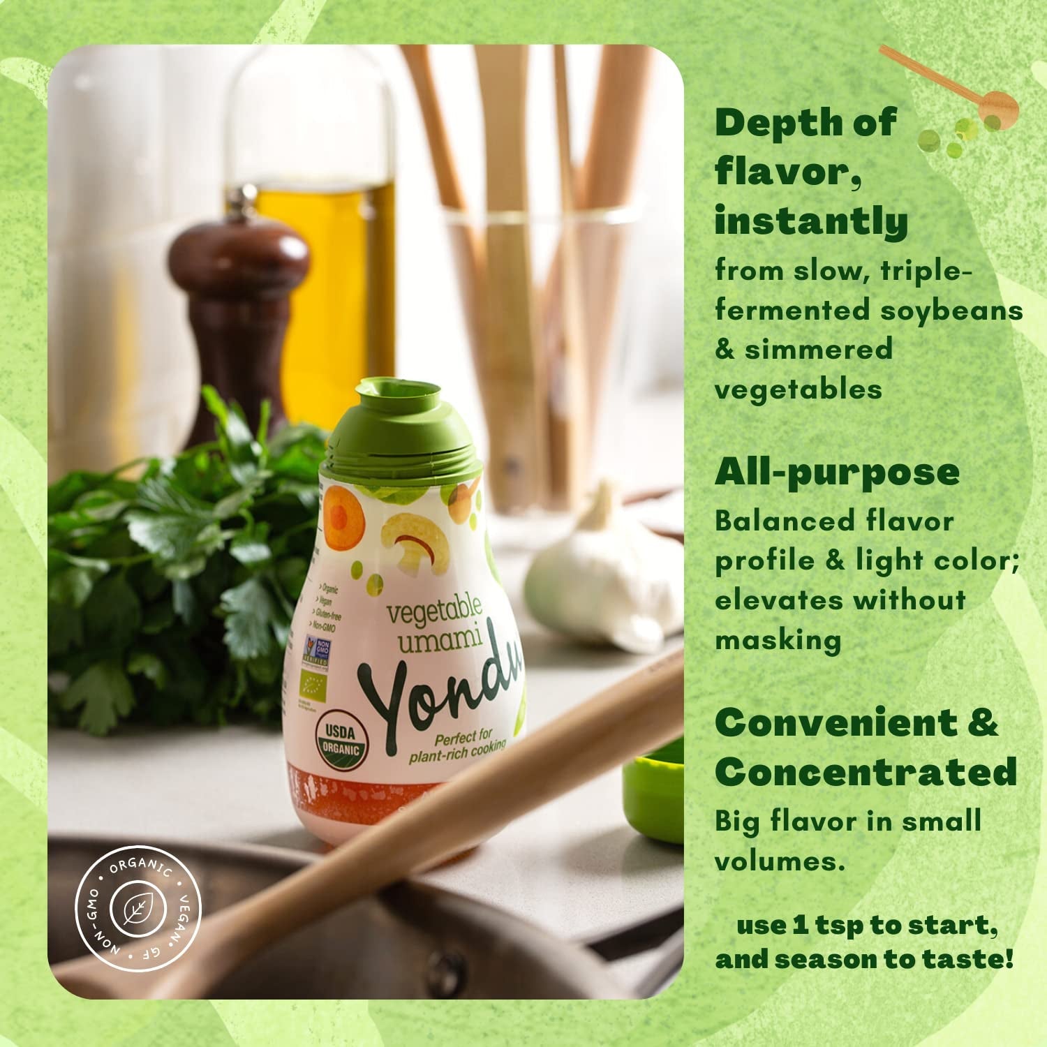 Yondu Vegetable Umami - Premium Umami Seasoning Sauce - Vegan - Organic - Gluten Free - Nongmo - No Added MSG - Great for Soups. Stir-Fries & Sauces (5.1 Fl Oz (Pack of 1)) - Image 5