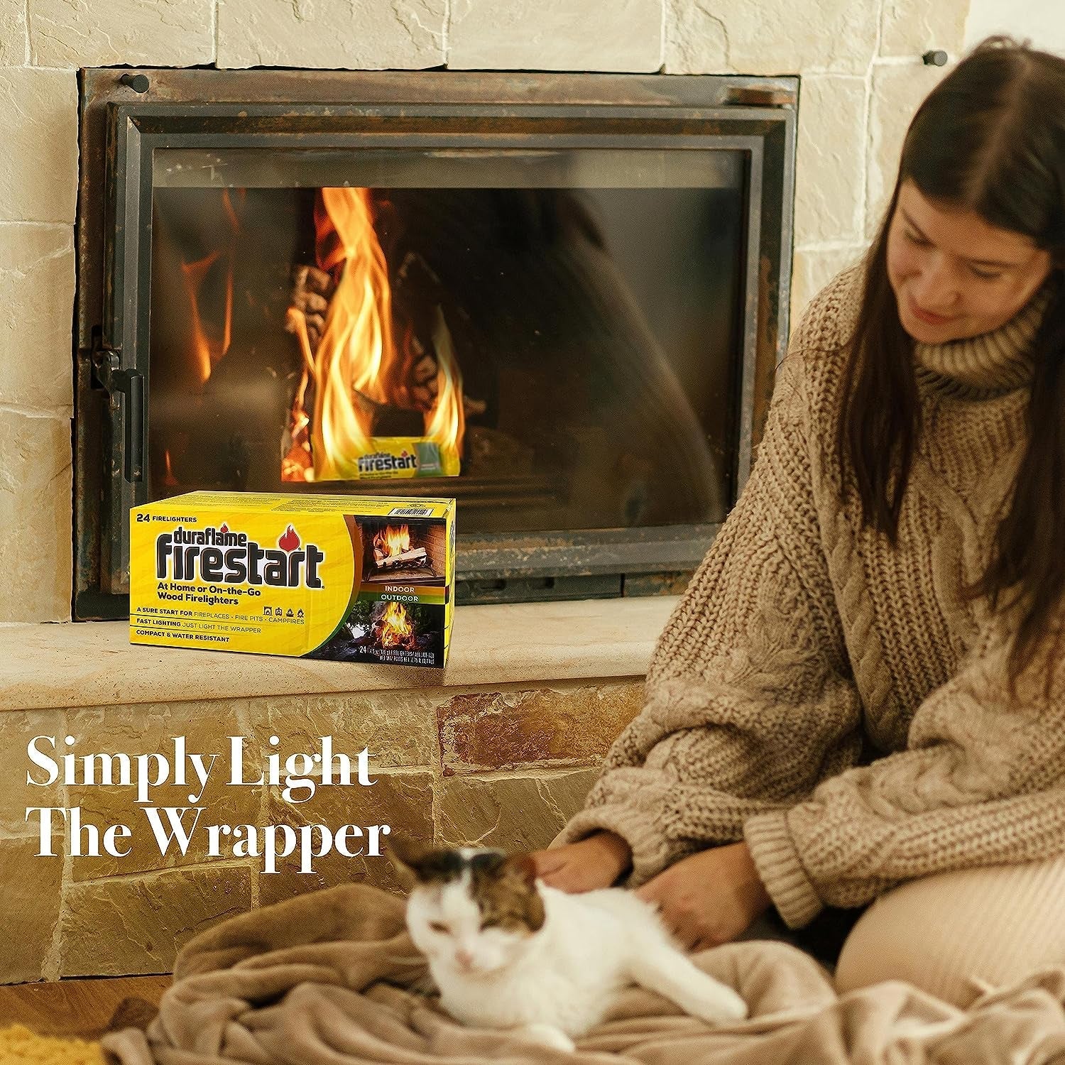 Fire Starter for Indoor and Outdoor Use - Quick Ignition Fire Logs for BBQ. Fireplace. Fire Pit and Campfires (24 Pack) - with 1 Bonus Fire Color Changing Packet - Image 7