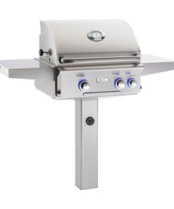 American Outdoor Grill: 24 AOG Grill on Ground Post. w/ Lights & Rotisserie. NG (LP Conversion Kit Included)